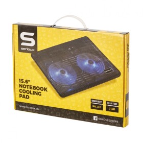 Cooling pad Serioux, SRXNCP007, Dimensiuni: 340*250*23mm, Compatibilitate maxima laptop: 15.6 inch, Dimensiune ventilator: 2 x 1